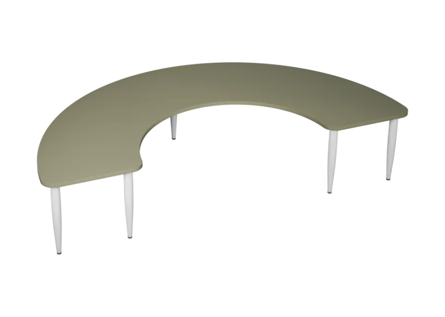 PLAYFORM 27 modulární hravé stoly, výška 520 mm, kovová podnož bílá, deska 25 mm, beton zelinkavý